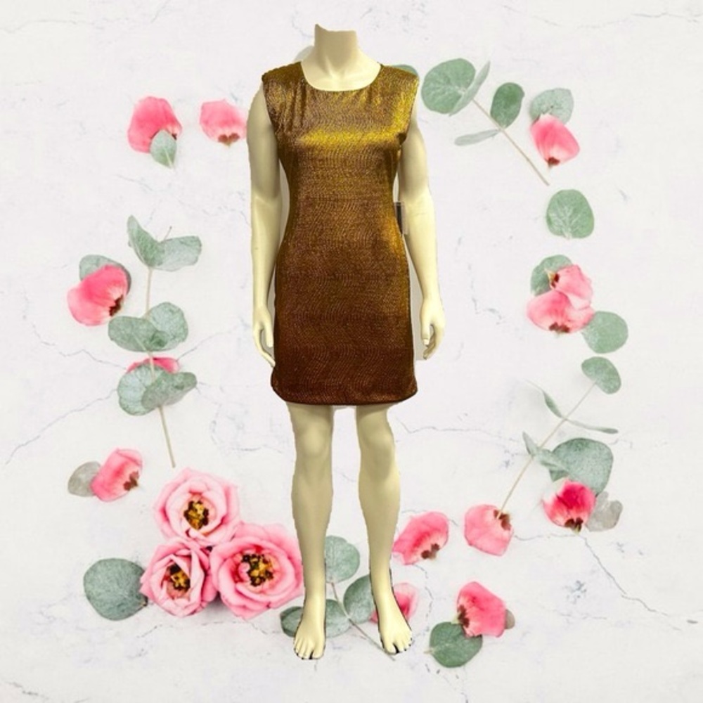 NWT AS YOU WISH gold METALIC MINI DRESS IN SIZE MEDIUM